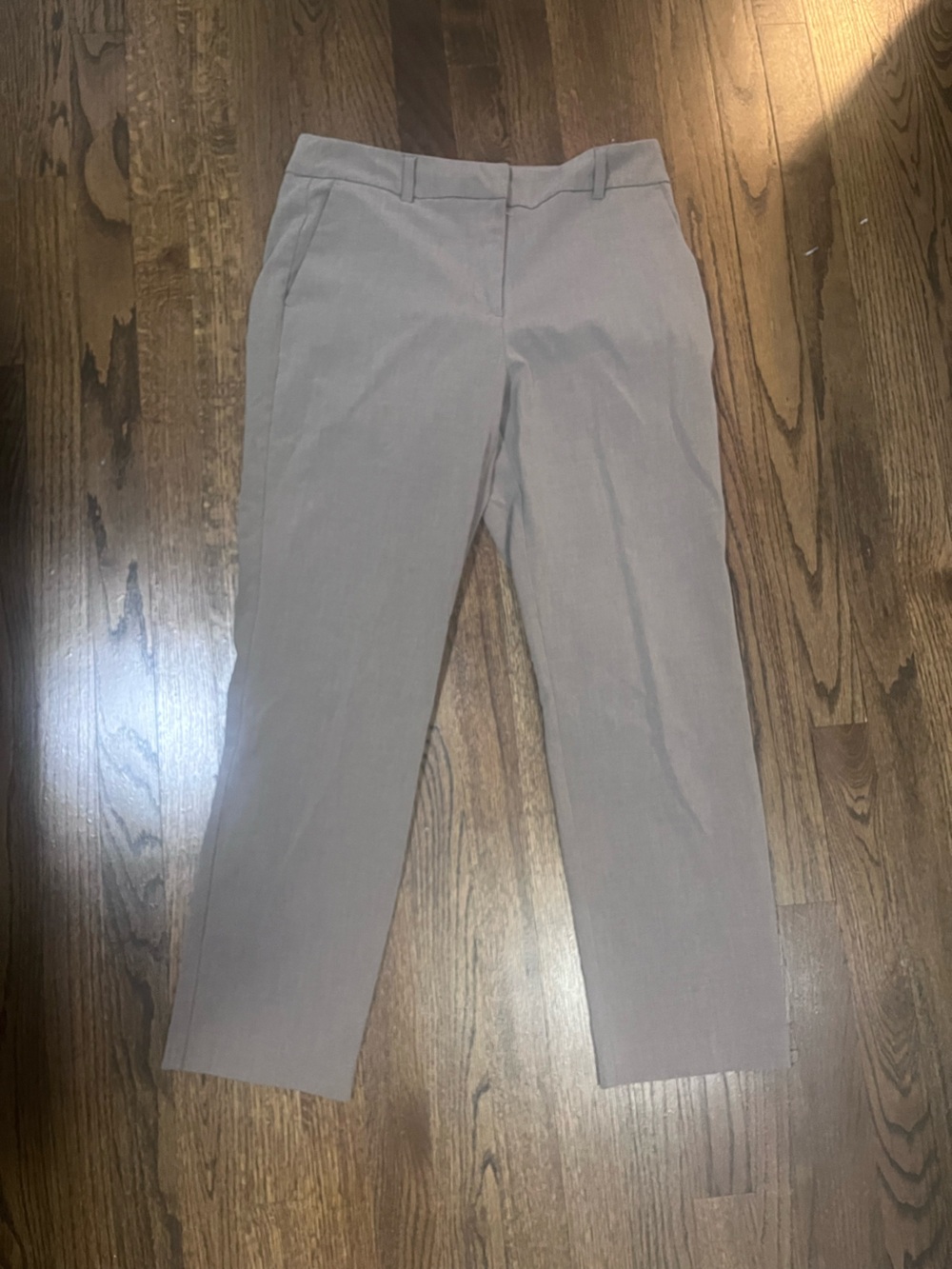 Straight-Leg High-Rise Pants in Taupe